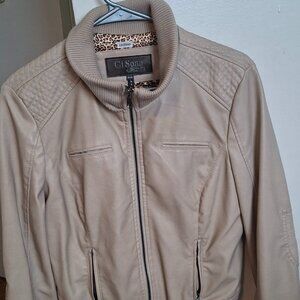 Beigh faux leather Jacket size M Ci Sono